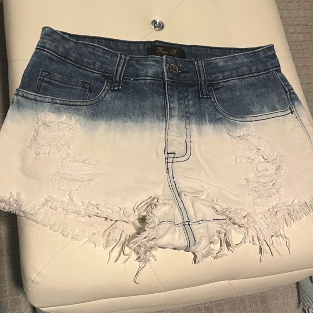 Zara Ombre Denim Shorts